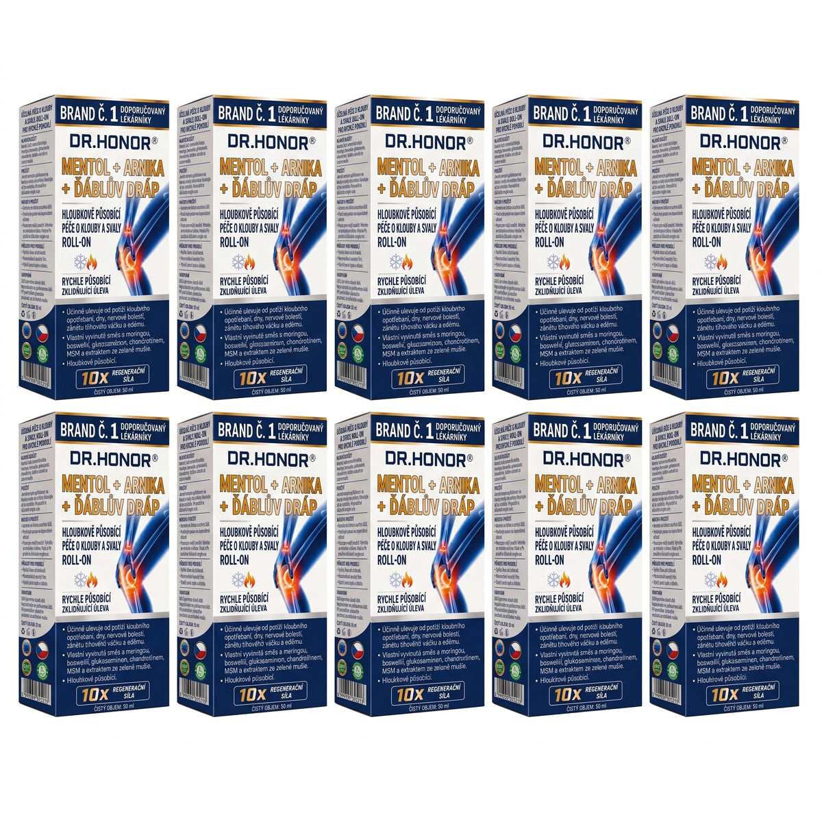 💥💥DR.HONOR® Menthol · Arnika · Ďáblův dráp 10 v 1 Roll-on pro péči o klouby a svaly | Na dnu, ztuhlost kloubů, otoky a bolesti svalů | Rychle se vstřebává, nezanechává mastný pocit