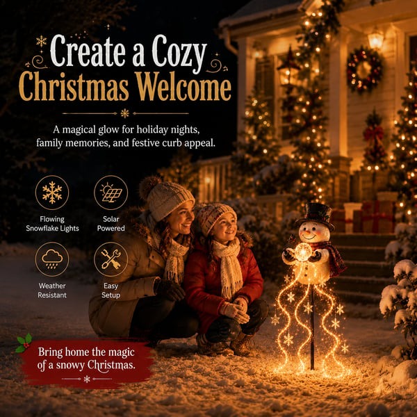 🎄 Poslední den: sleva 49 % 🎄 Kouzelná fontána se sněhulákemTM – LED zahradní lampa ❄️