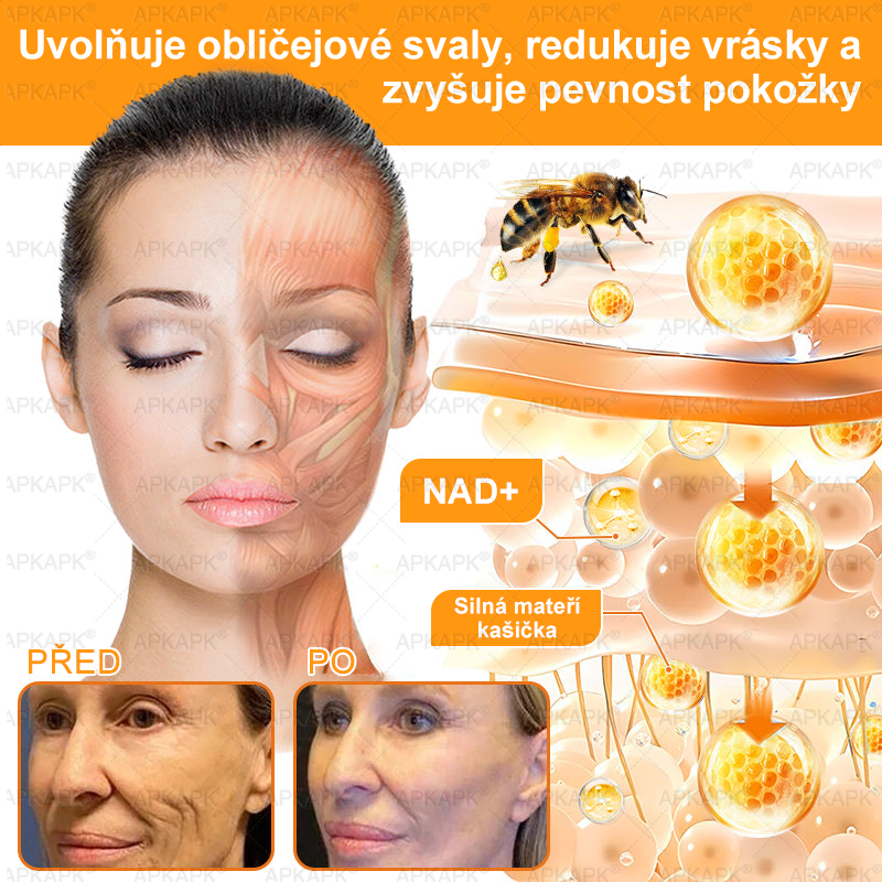 👩‍⚕️ Dermatologicky testováno 🐝 APKAPK® Včelí jed krém pro obnovu pleti – péče o vrásky, jizvy, skvrny a nedokonalosti