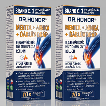 💥💥DR.HONOR® Menthol · Arnika · Ďáblův dráp 10 v 1 Roll-on pro péči o klouby a svaly | Na dnu, ztuhlost kloubů, otoky a bolesti svalů | Rychle se vstřebává, nezanechává mastný pocit
