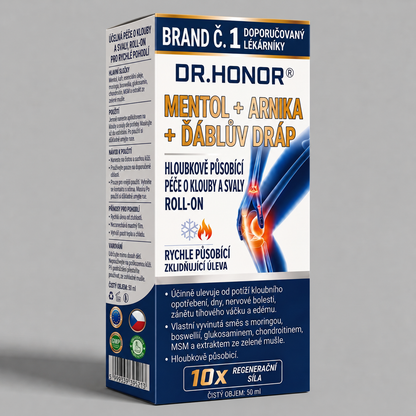 💥💥DR.HONOR® Menthol · Arnika · Ďáblův dráp 10 v 1 Roll-on pro péči o klouby a svaly | Na dnu, ztuhlost kloubů, otoky a bolesti svalů | Rychle se vstřebává, nezanechává mastný pocit