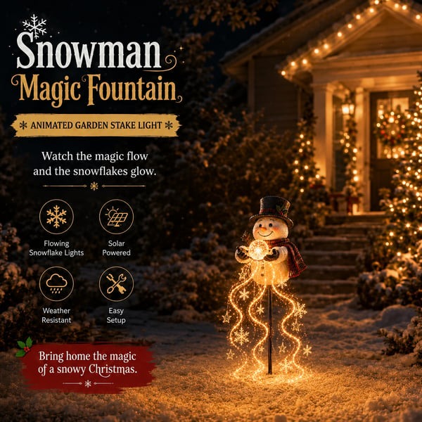 🎄 Poslední den: sleva 49 % 🎄 Kouzelná fontána se sněhulákemTM – LED zahradní lampa ❄️