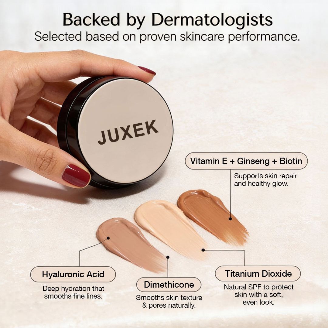 Juxek™ Foundation Cushion | Redukuje jemné vrásky až o 99 % a zajišťuje viditelně revitalizovanou pleť.